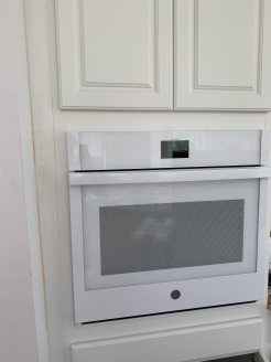 I just love having the oven installed in the cabinet! So exciting!